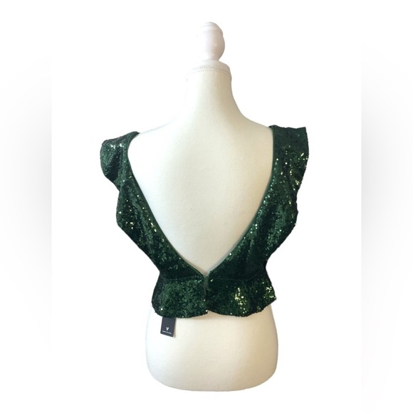 🆕Lulus - Alicia Sequin Ruffled crop top - Picture 5 of 13